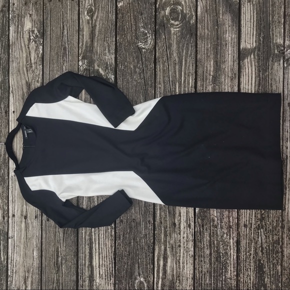 MANGO Suit Ponte Color Block Sheath Dress - Picture 2 of 5